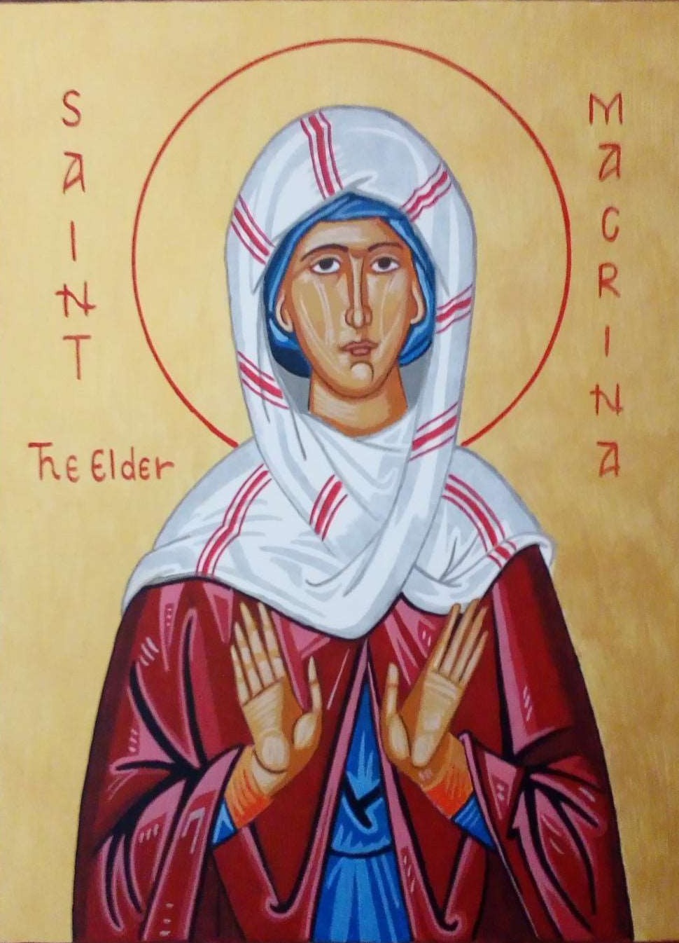 Handpainted orthodox religious icon Saint Macrina the Elder - HandmadeIconsGreece