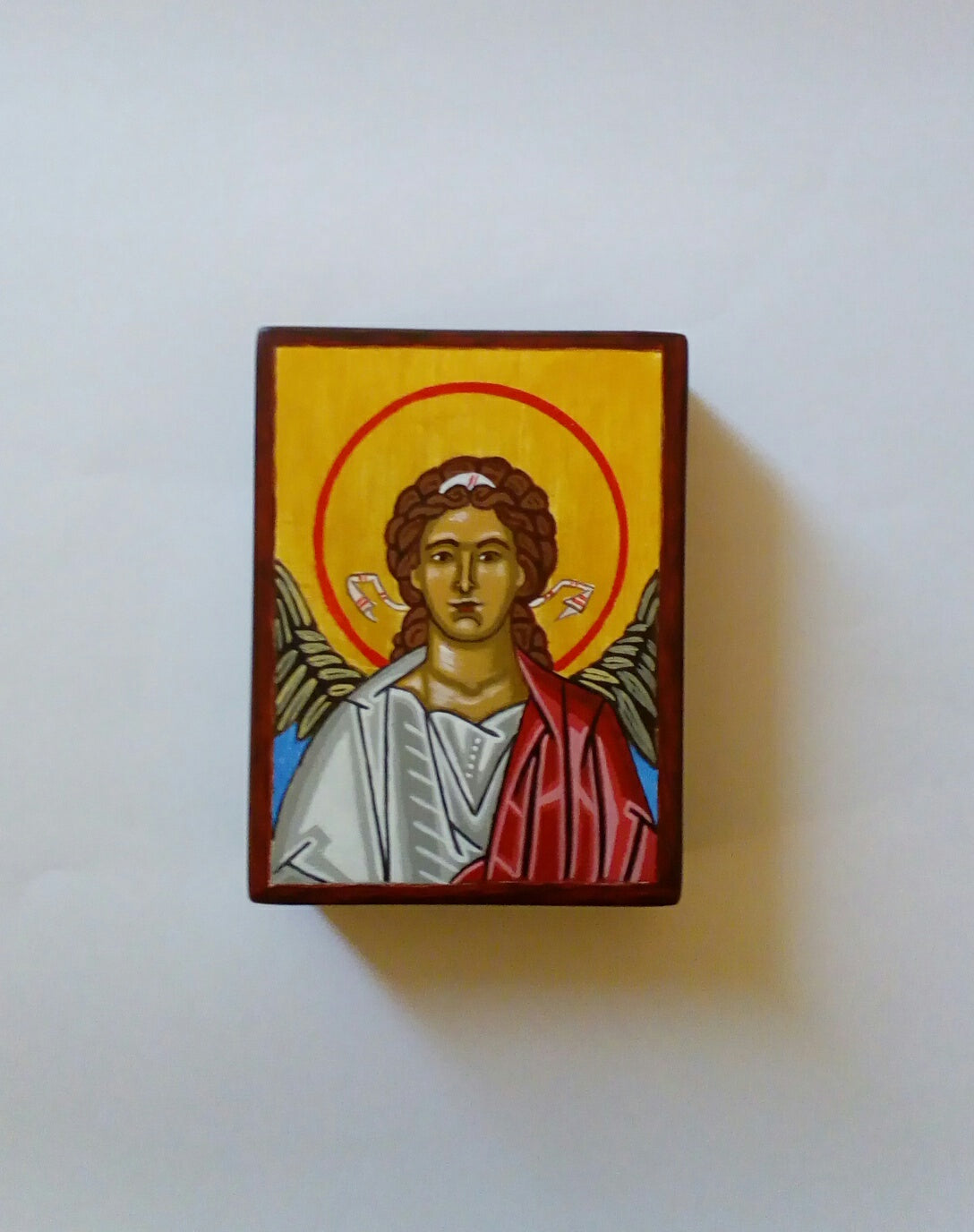 Handpainted miniature orthodox religious icon Guardian Angel - Handmadeiconsgreece
