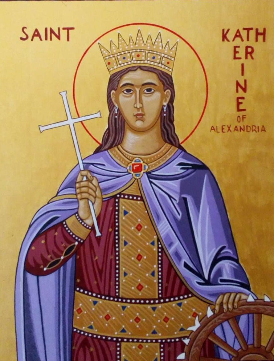 Handpainted orthodox religious icon Saint Catherine of Alexandria - HandmadeIconsGreece