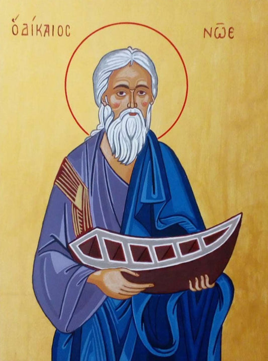Handpainted orthodox religious icon Prophet Noah - HandmadeIconsGreece