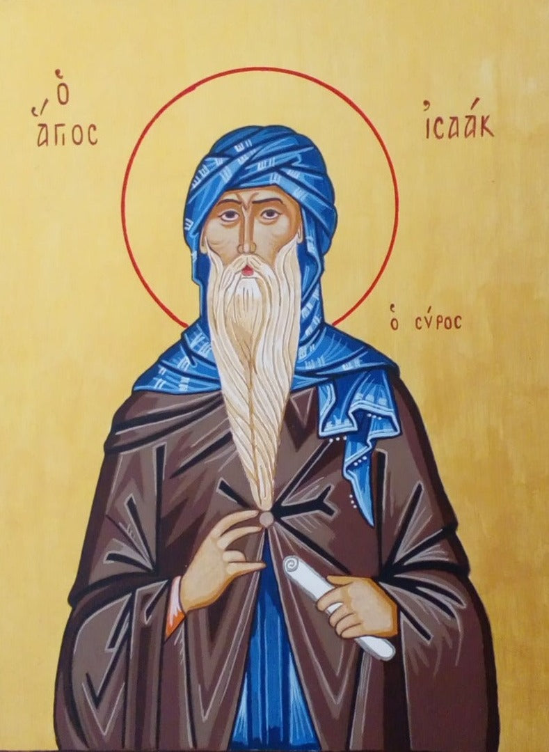 Handpainted orthodox religious icon Saint Isaac the Syrian - HandmadeIconsGreece