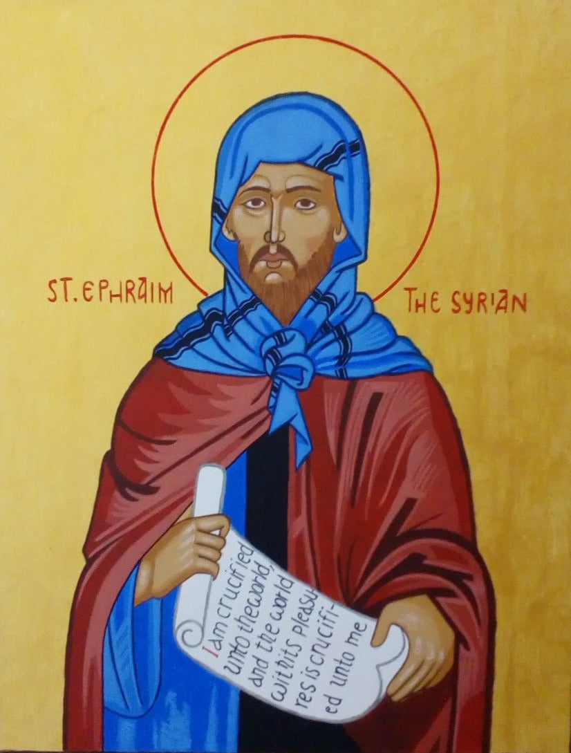 Handpainted orthodox religious icon Saint Ephraim the Syrian - HandmadeIconsGreece