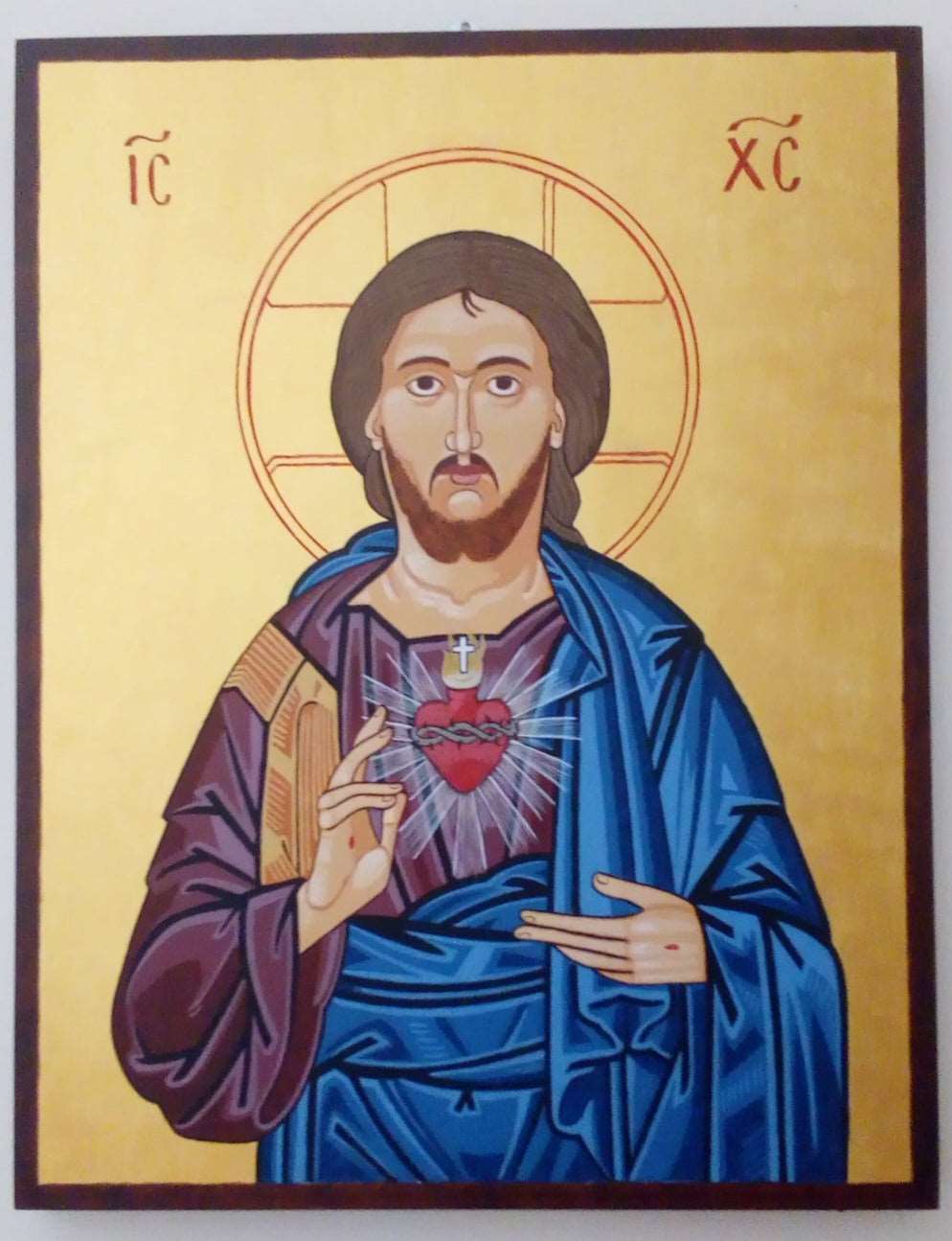 Jesus Christ Sacred Heart - HandmadeIconsGreece