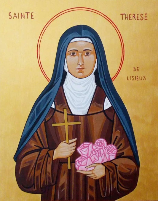 Handpainted catholic religious icon Saint Therese of Lisieux - HandmadeIconsGreece
