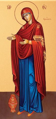 Handpainted orthodox religious icon Virgin Mary Gerontissa - Handmadeiconsgreece