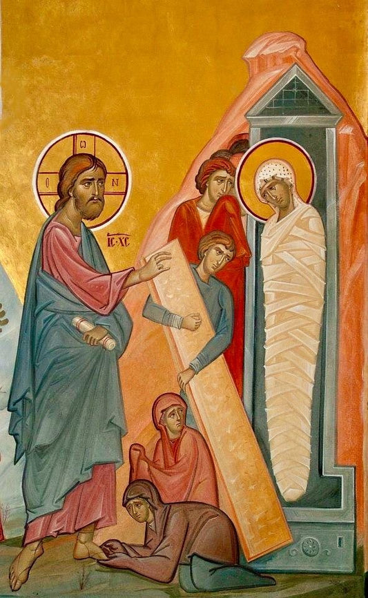 Handpainted orthodox religious icon Resurrection of Lazarus - HandmadeIconsGreece