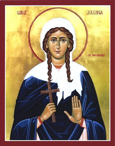 Handpainted orthodox religious icon Saint Juliana of Nicomedia - HandmadeIconsGreece