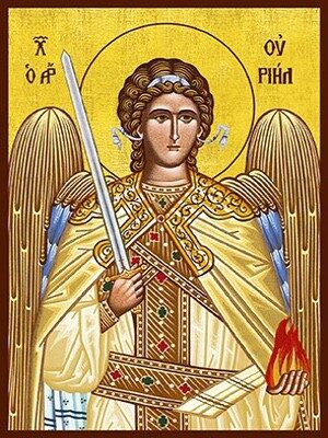 Handpainted orthodox religious icon Archangel Uriel - Handmadeiconsgreece