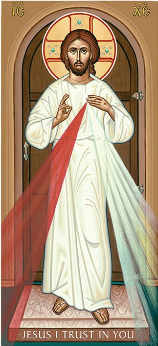 Handpainted catholic religious icon Jesus Christ Divine Mercy - HandmadeIconsGreece