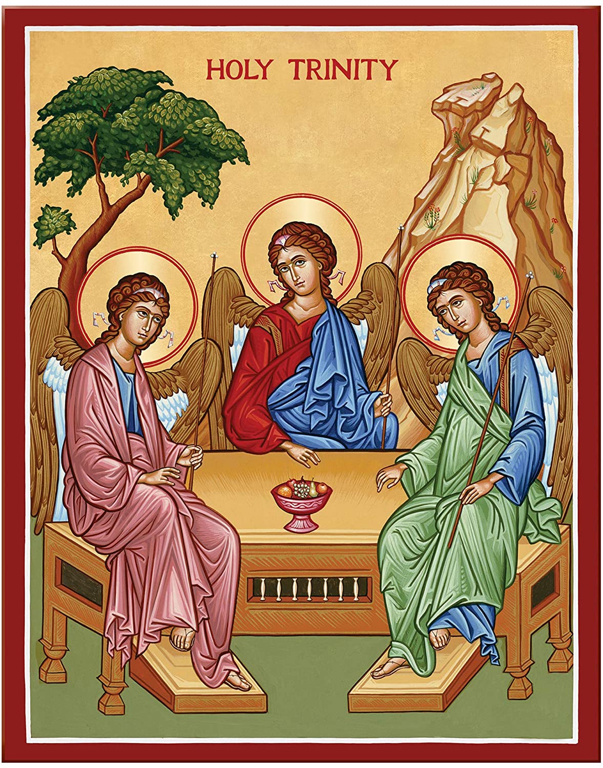 Handpainted orthodox religious icon Holy Trinity - HandmadeIconsGreece