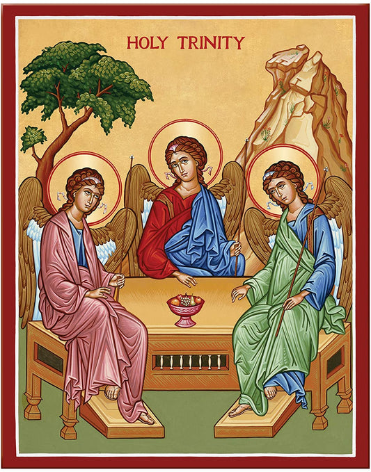 Handpainted orthodox religious icon Holy Trinity - HandmadeIconsGreece