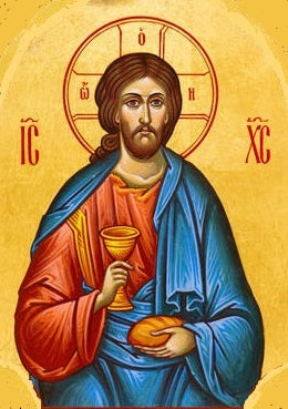 Handpainted orthodox religious icon Jesus Christ Eucharist - HandmadeIconsGreece