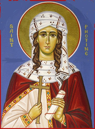 Handpainted orthodox religious icon Saint Fotini/Photini the Samaritan Woman - HandmadeIconsGreece