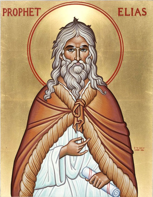 Handpainted orthodox religious icon Prophet Elijah - Handmadeiconsgreece