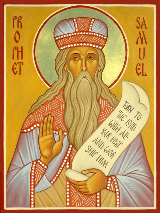 Handpainted orthodox religious icon Prophet Samuel - Handmadeiconsgreece