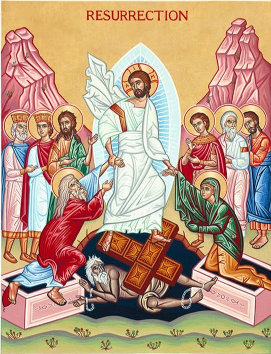 Handpainted orthodox religious icon Resurrection of Jesus Christ - HandmadeIconsGreece