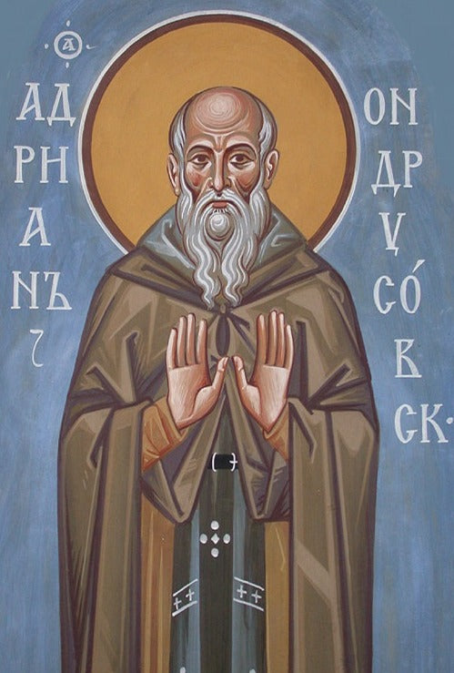 Handpainted catholic religious icon Saint Adrian of Canterbury - Handmadeiconsgreece
