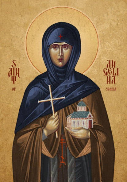 Handpainted orthodox religious icon Saint Angelina of Serbia - Handmadeiconsgreece