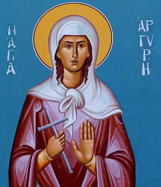 Handpainted orthodox religious icon Saint Argyri the New Martyr - Handmadeiconsgreece