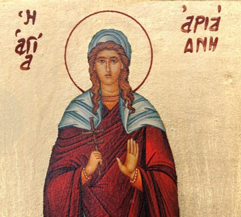 Handpainted orthodox religious icon Saint Ariadne the Martyr - Handmadeiconsgreece