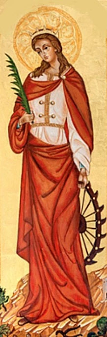Handpainted catholic religious icon Saint Augusta of Treviso - Handmadeiconsgreece