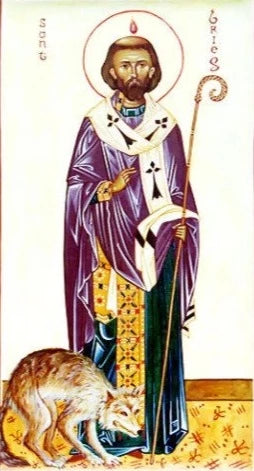 Handpainted catholic religious icon Saint Brieuc the Evangelist of Brittany - Handmadeiconsgreece