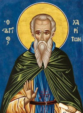 Handpainted orthodox religious icon Saint Chariton the Confessor - Handmadeiconsgreece