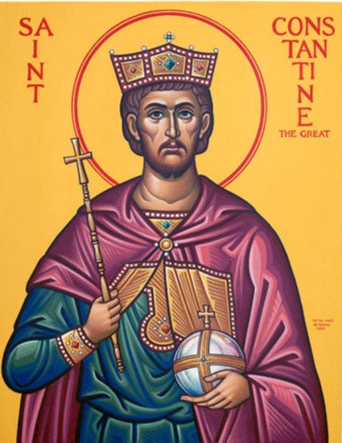 Handpainted orthodox religious icon Saint Constantine the Great - Handmadeiconsgreece