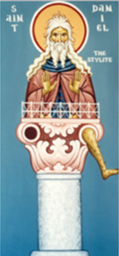 Handpainted orthodox religious icon Saint Daniel the Stylite - Handmadeiconsgreece