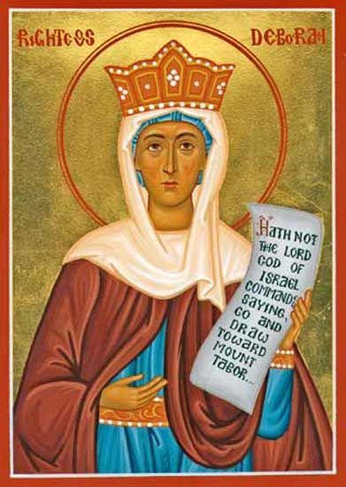 Handpainted orthodox religious icon Saint Deborah the Prophetess - Handmadeiconsgreece