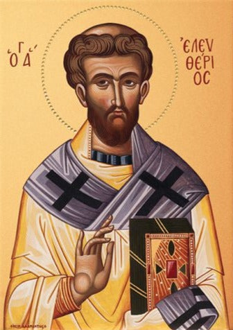 Handpainted orthodox religious icon Saint Eleftherios - Handmadeiconsgreece
