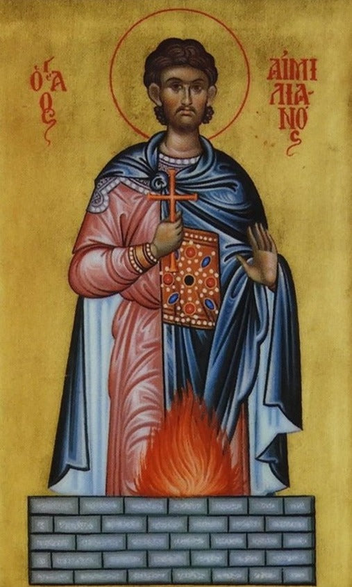 Handpainted Orthodox religious icon Saint Emilianos the Martyr - Handmadeiconsgreece