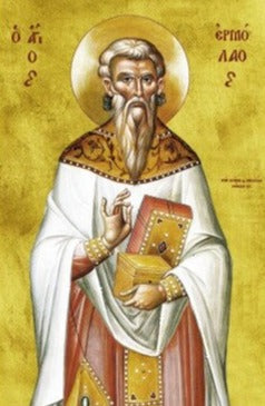 Handpainted orthodox religious icon Saint Ermolaos the Hieromartyr - Handmadeiconsgreece