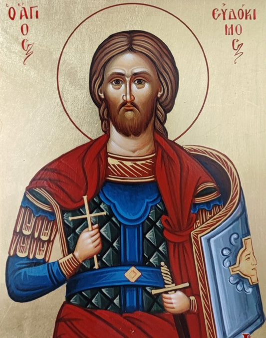 Handpainted orthodox religious icon Saint Eudokimos the Martyr - Handmadeiconsgreece
