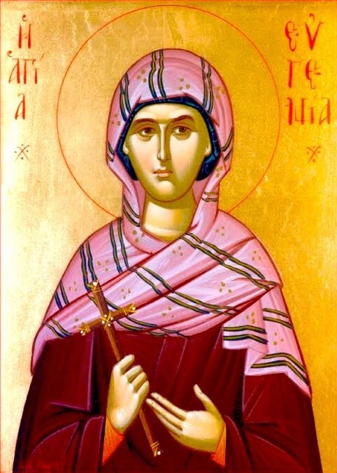 Handpainted orthodox religious icon Saint Eugenia the Nun-Martyr of Rome - Handmadeiconsgreece