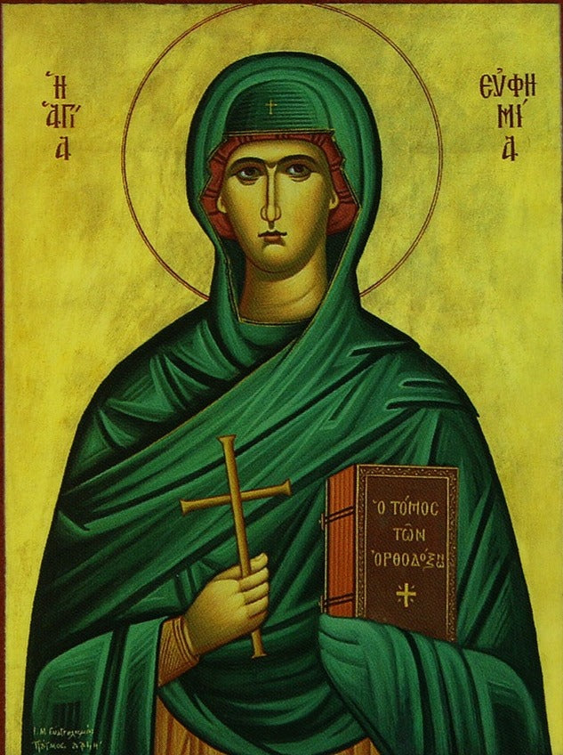 Handpainted orthodox religious icon Saint Euphemia the Great Martyr - Handmadeiconsgreece