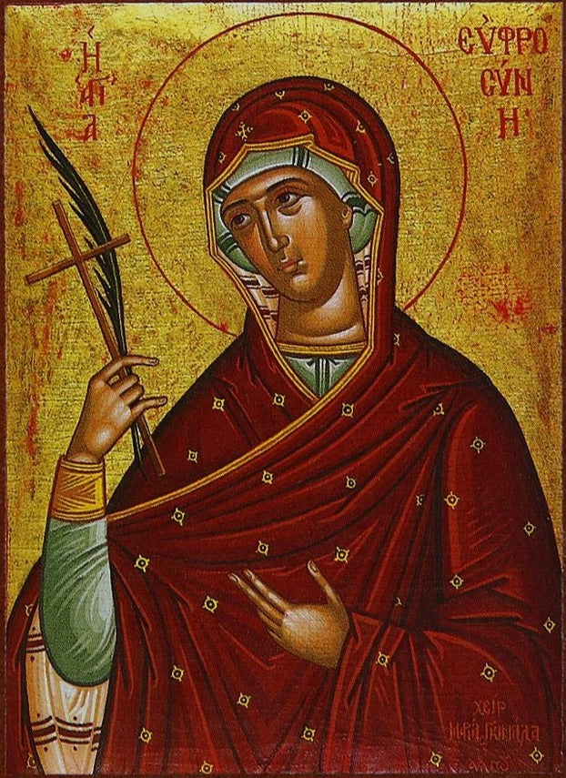 Handpainted orthodox religious icon Saint Euphrosyne of Alexandria - HandmadeIconsGreece