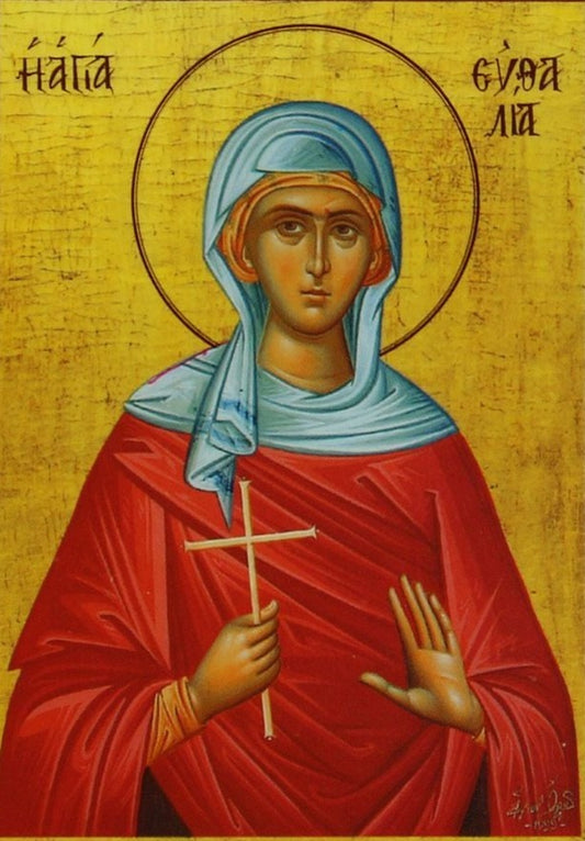 Handpainted orthodox religious icon Saint Euthalia the Virgin Martyr - Handmadeiconsgreece