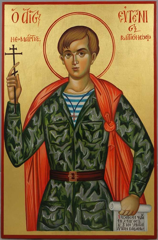 Handpainted orthodox russian religious icon Saint Evgeny Rodionov the New Martyr - Handmadeiconsgreece