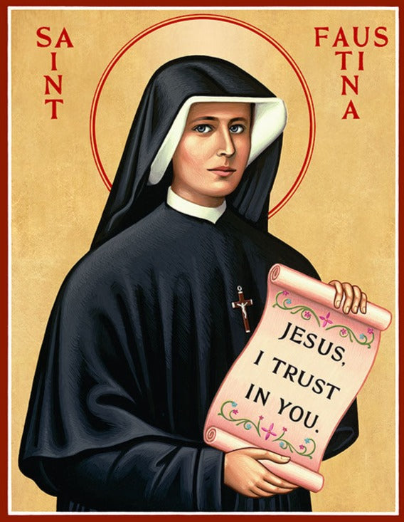 Handpainted Catholic icon Saint Faustina – HandmadeIconsGreece