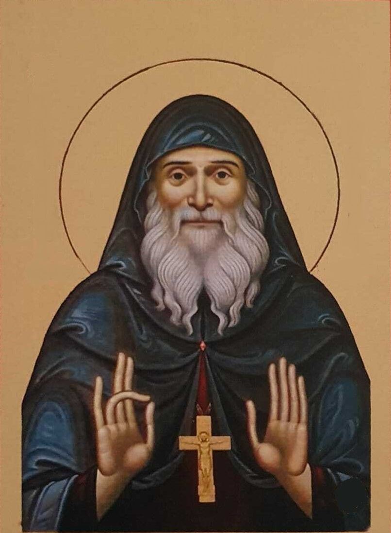 Handpainted orthodox religious icon Saint Gabriel Urgebadze - Handmadeiconsgreece