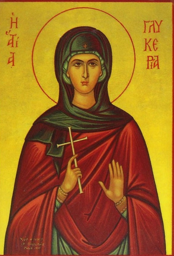 Handpainted orthodox religious icon Saint Glykeria the Holy Martyr - Handmadeiconsgreece