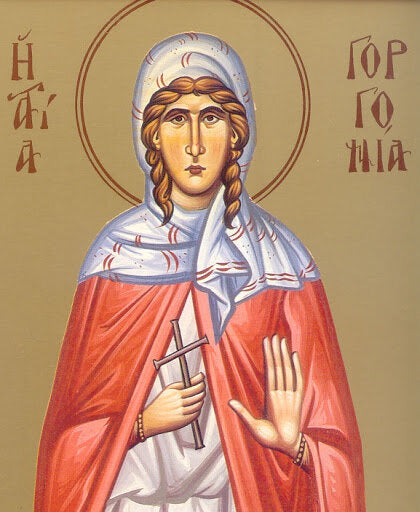 Handpainted orthodox religious icon Saint Gorgonia - Handmadeiconsgreece