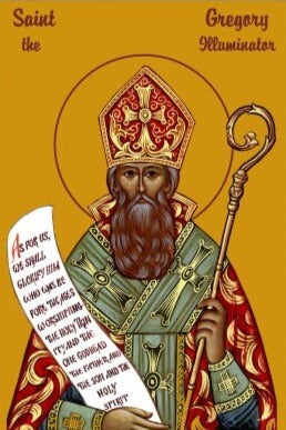 Handpainted orthodox religious icon Saint Gregory the Enlightener and Bishop of Armenia - Handmadeiconsgreece