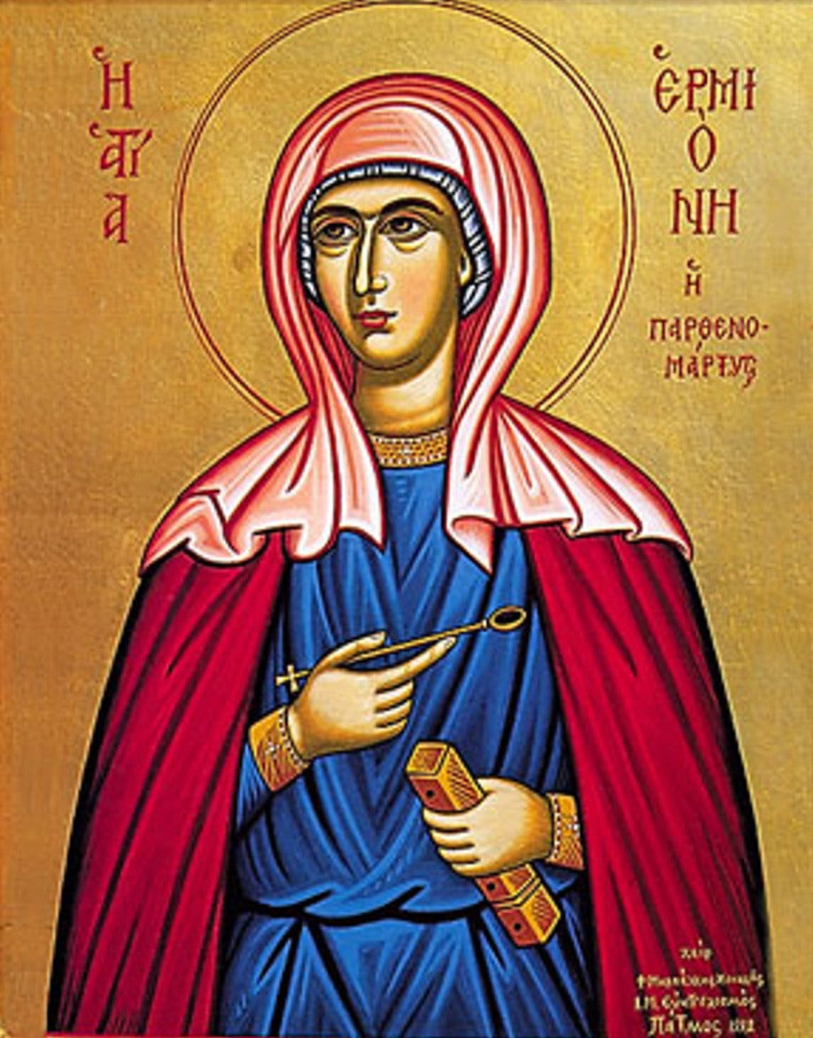 Handpainted orthodox religious icon Saint Hermione the Virgin Martyr - Handmadeiconsgreece