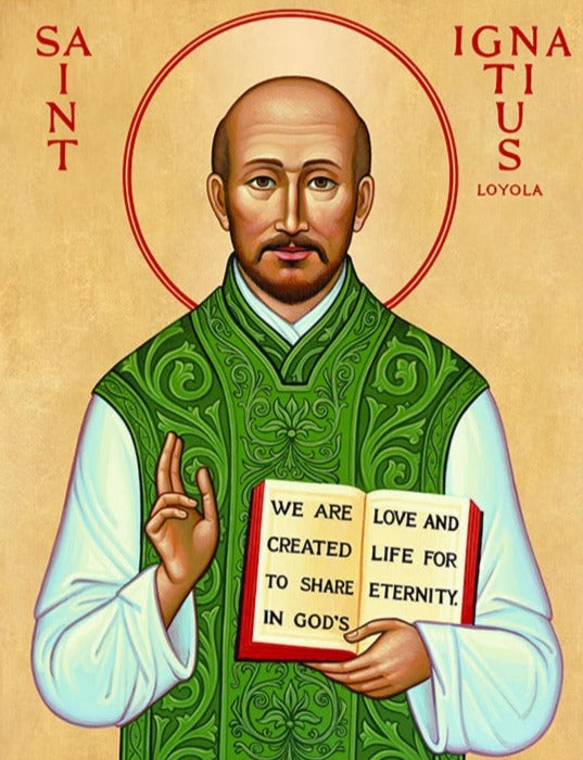 Handpainted catholic religious icon of Saint Ignatius Loyola - Handmadeiconsgreece