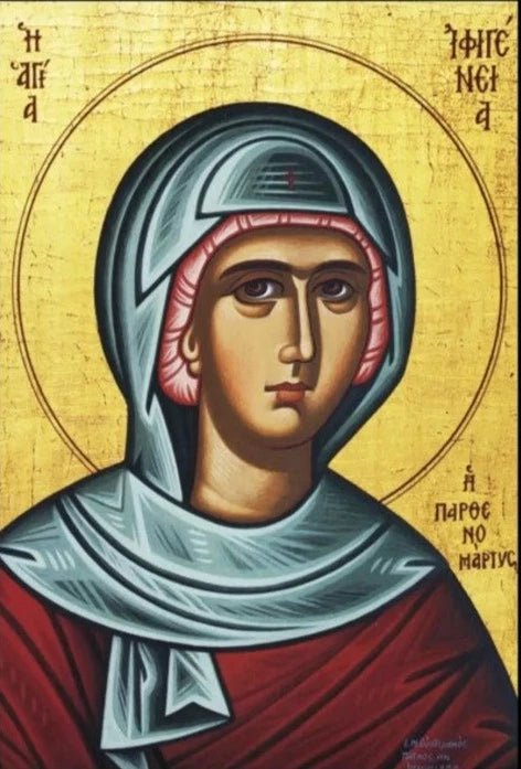 Handpainted orthodox religious icon Saint Iphigenia the Virgin Martyr - Handmadeiconsgreece