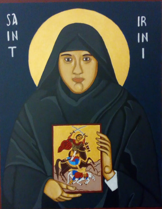 Handpainted orthodox coptic religious icon Saint Irini of Egypt/Tenmav Irene - HandmadeIconsGreece