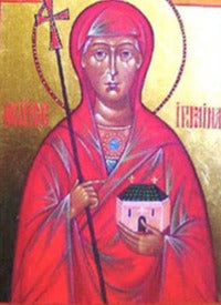 Handpainted catholic religious icon Saint Irmina of Oehren - Handmadeiconsgreece