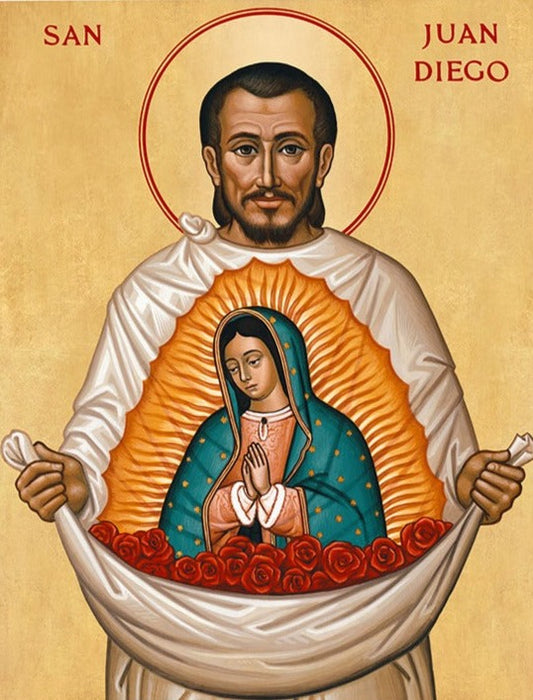 Handpainted catholic religious icon Saint Juan Diego - Handmadeiconsgreece